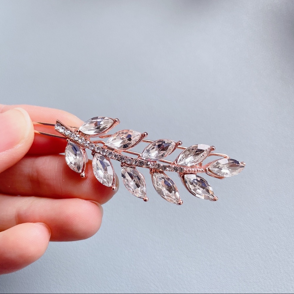 Jeweled Rose Gold Hair Clip